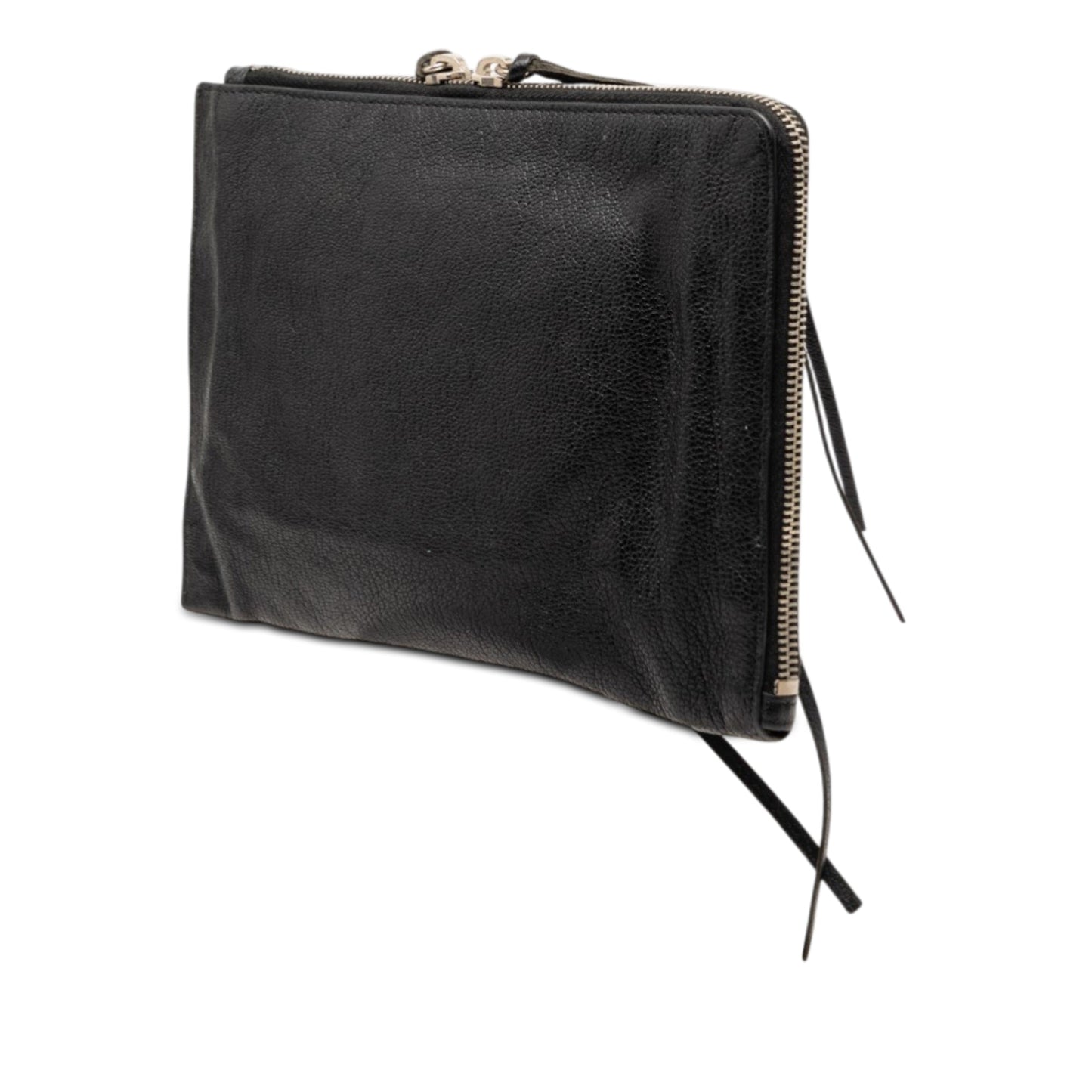 Balenciaga Chevre Motocross Classic Metallic Edge Clutch