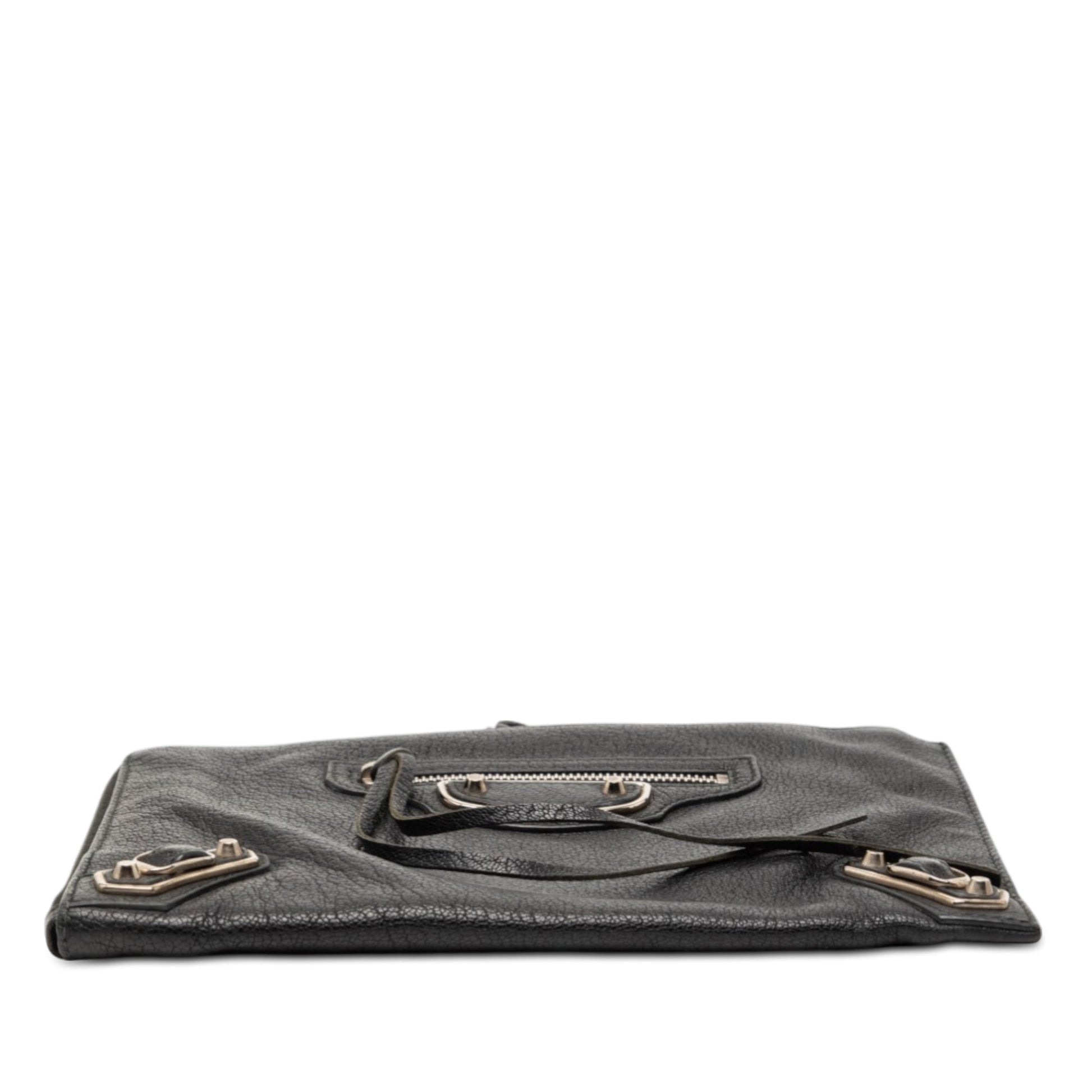 Balenciaga Chevre Motocross Classic Metallic Edge Clutch