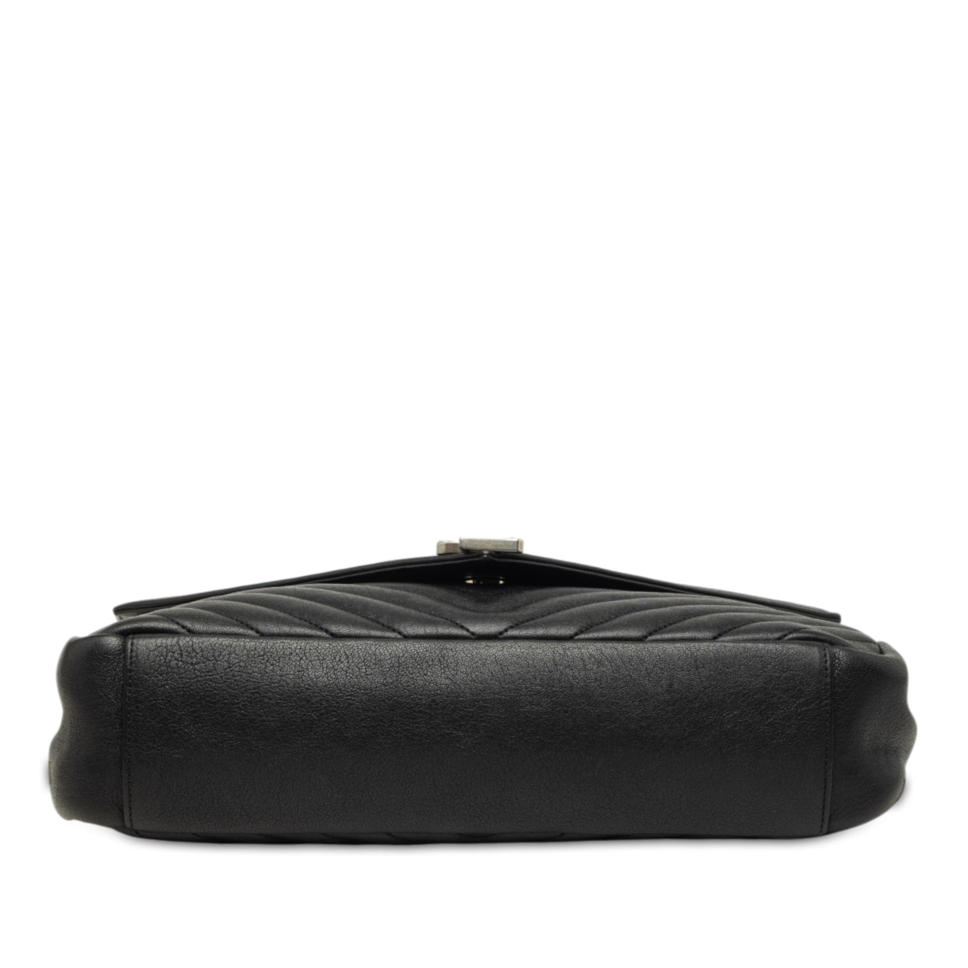 Saint Laurent Large Chevron Sheepskin Monogram College Bag