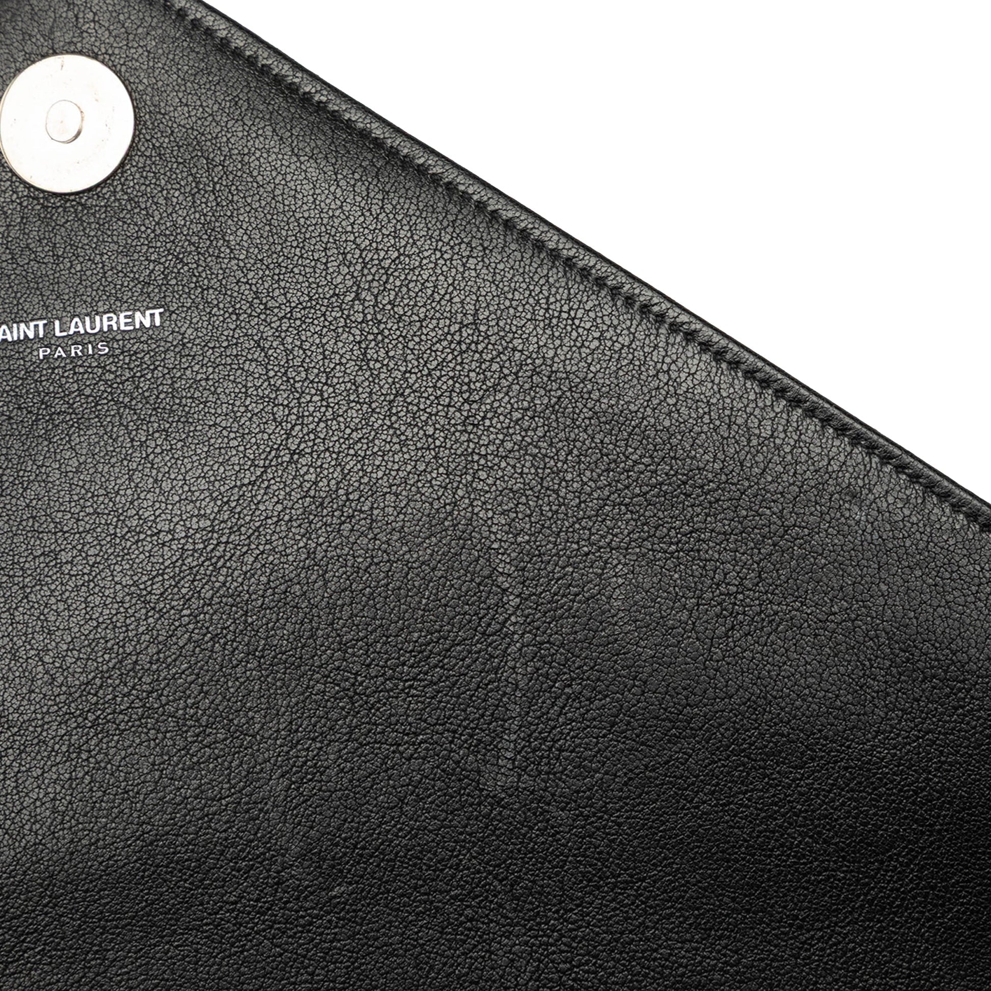 Saint Laurent Large Chevron Sheepskin Monogram College Bag