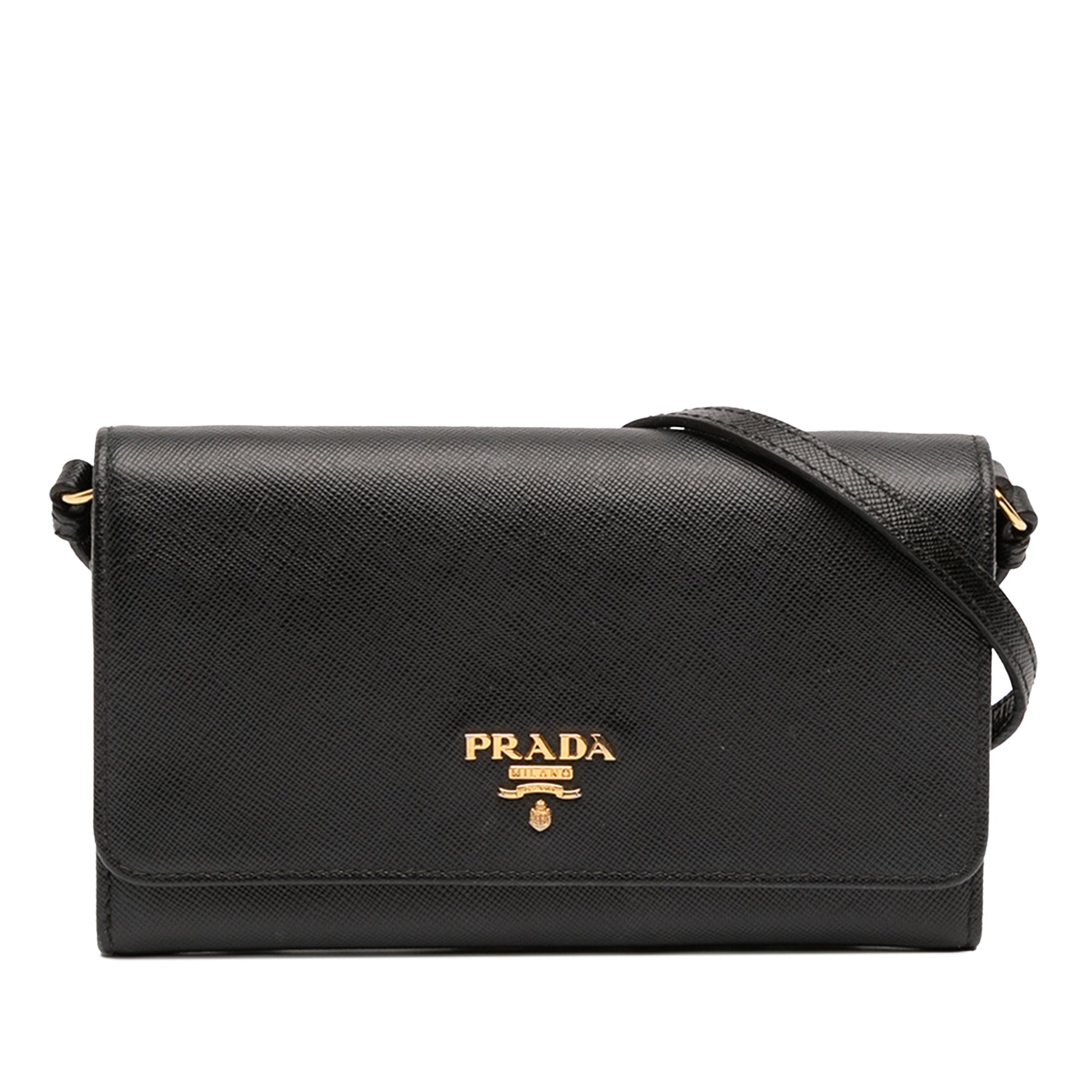 Prada Saffiano Wallet on Strap