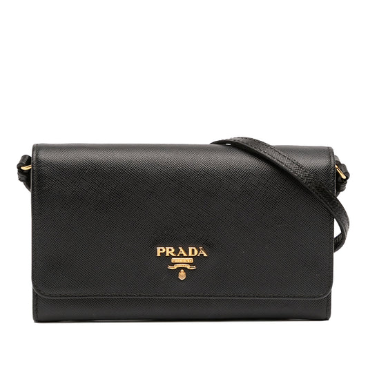 Prada Saffiano Wallet on Strap