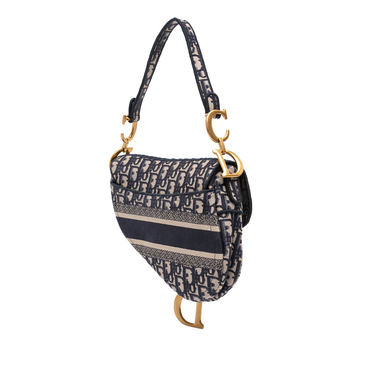 Dior Oblique Embroidered Canvas Saddle Bag