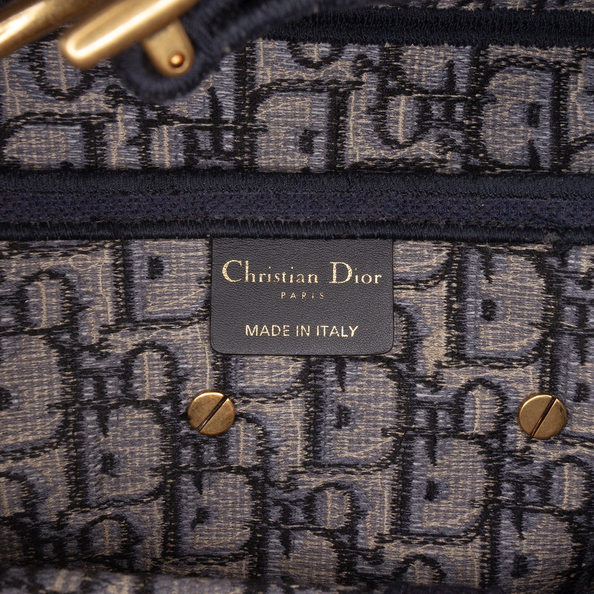 Dior Oblique Embroidered Canvas Saddle Bag