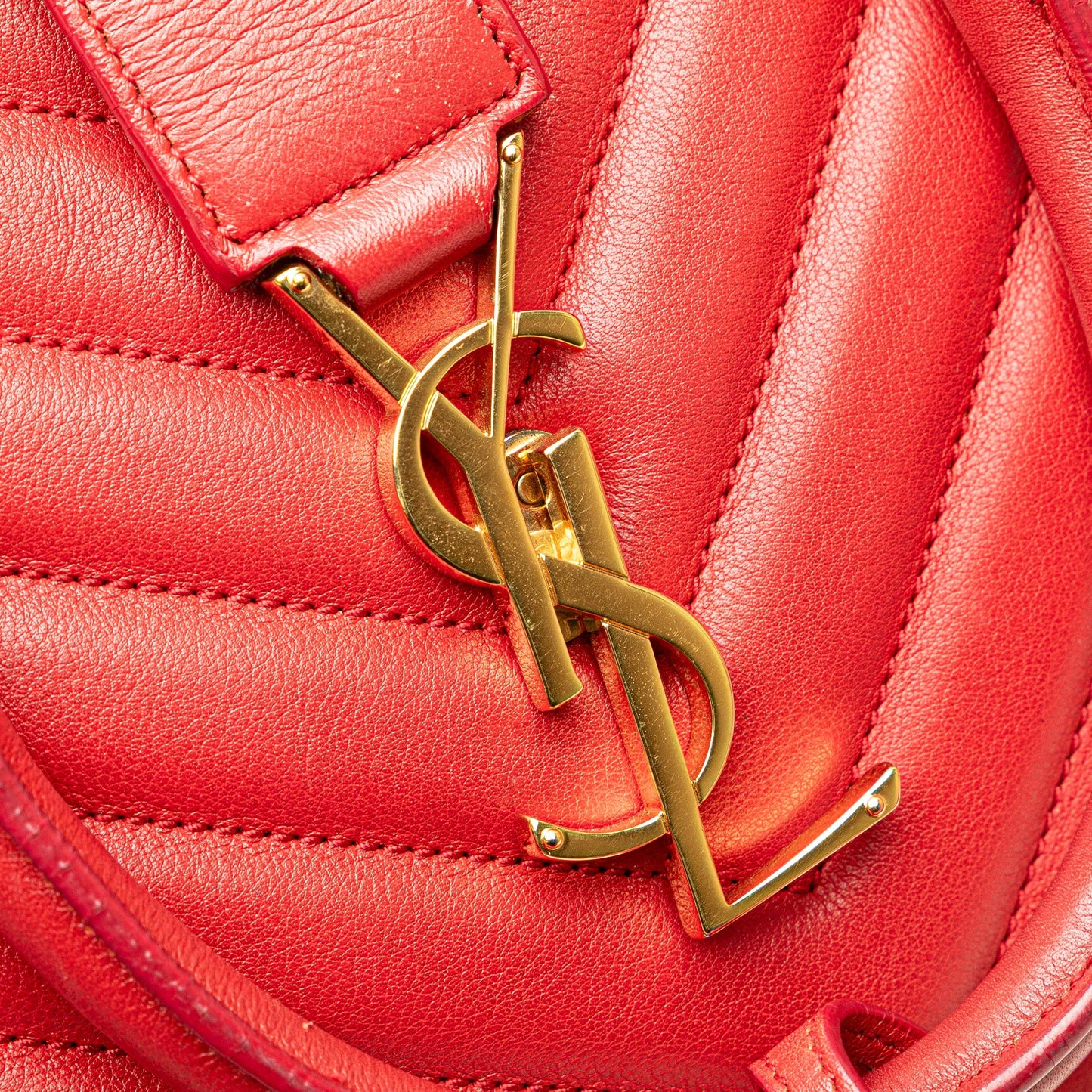 Saint Laurent Small Chevron Calfskin Monogram Cabas Satchel
