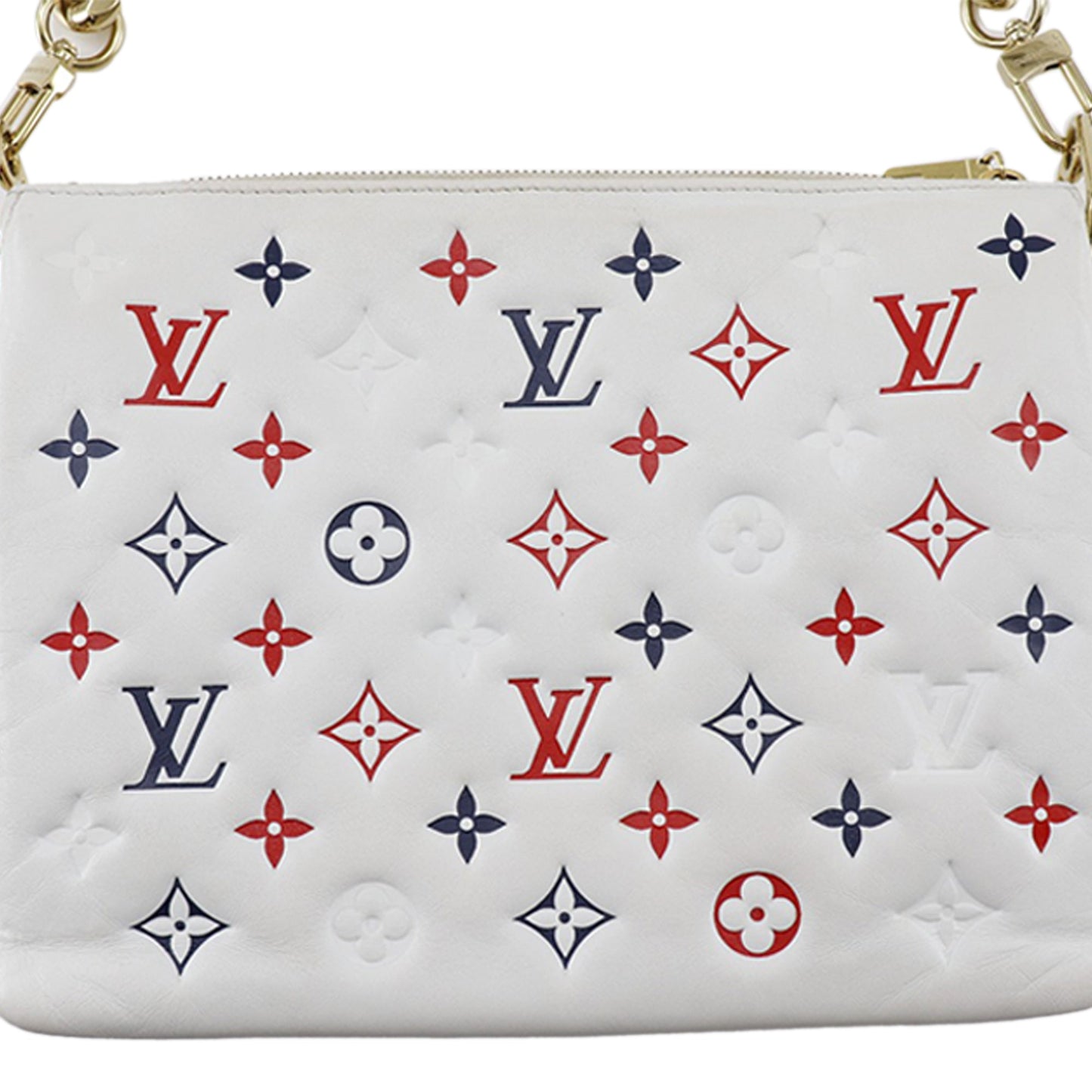 Tricolor Monogram Embossed Puffy Lambskin Coussin PM