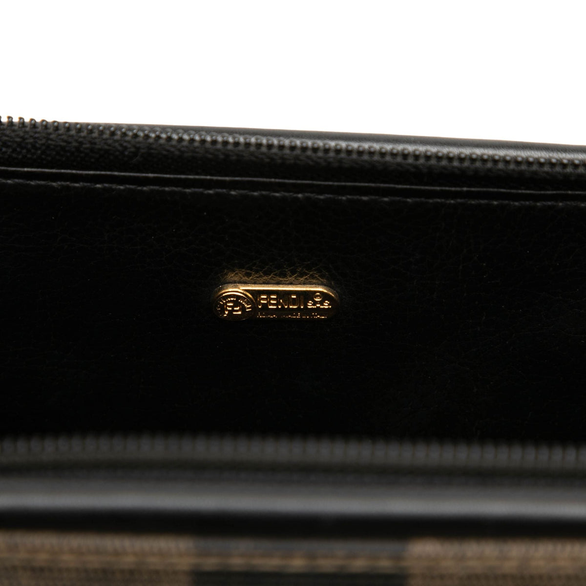 Fendi Mini Pequin Coated Canvas Convertible Boston Bag — Brown