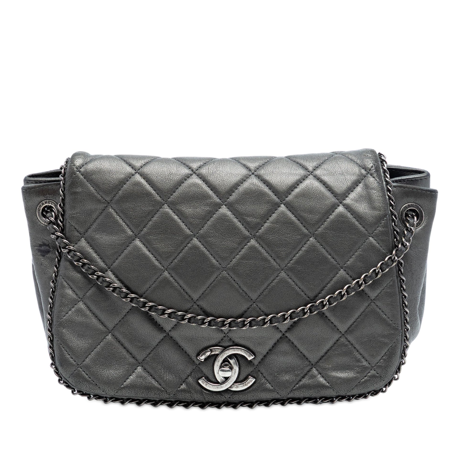 Chanel Small Quilted Calfskin CC Enchained Accordion Flap