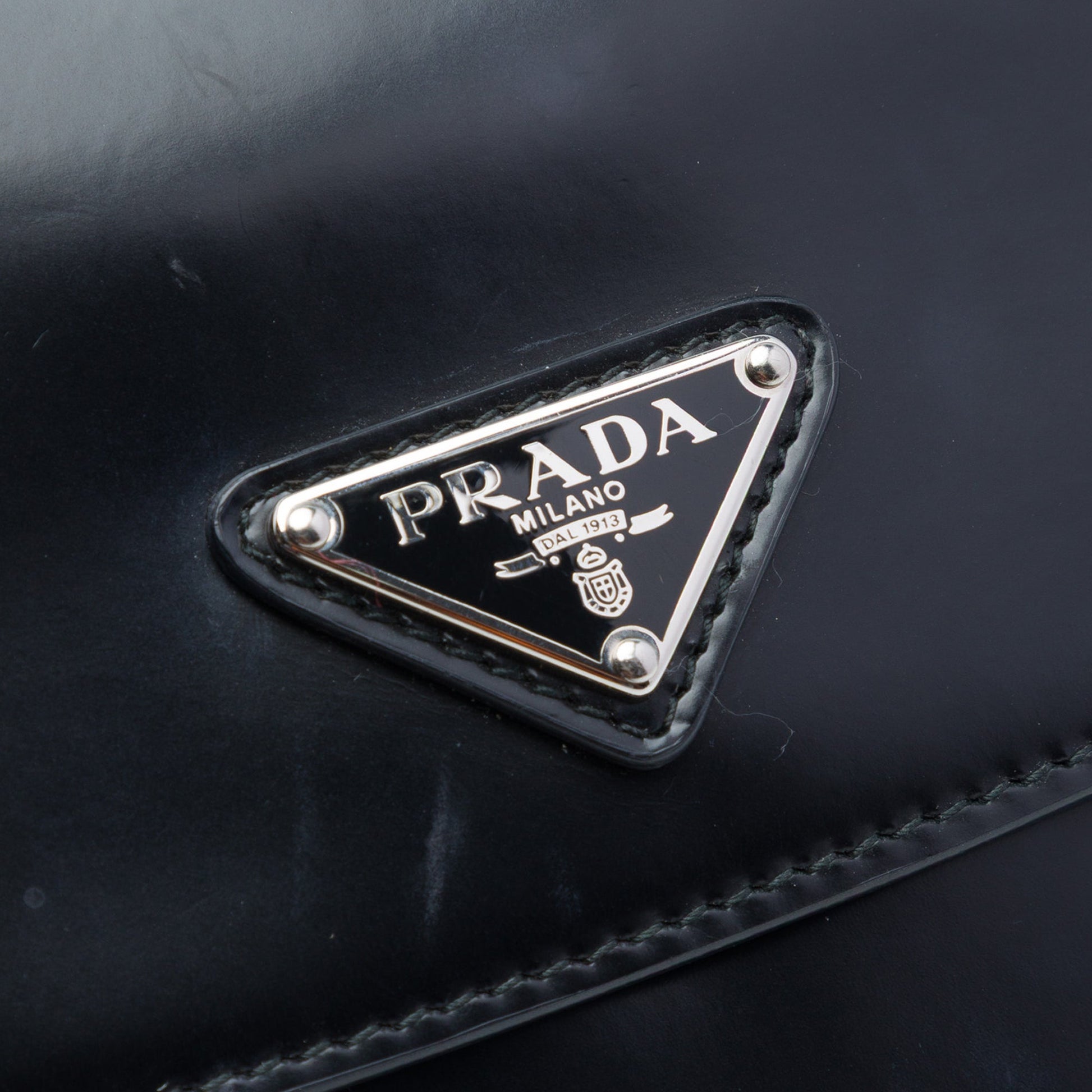 Prada Spazzolato Leather Cleo Flap Shoulder Bag