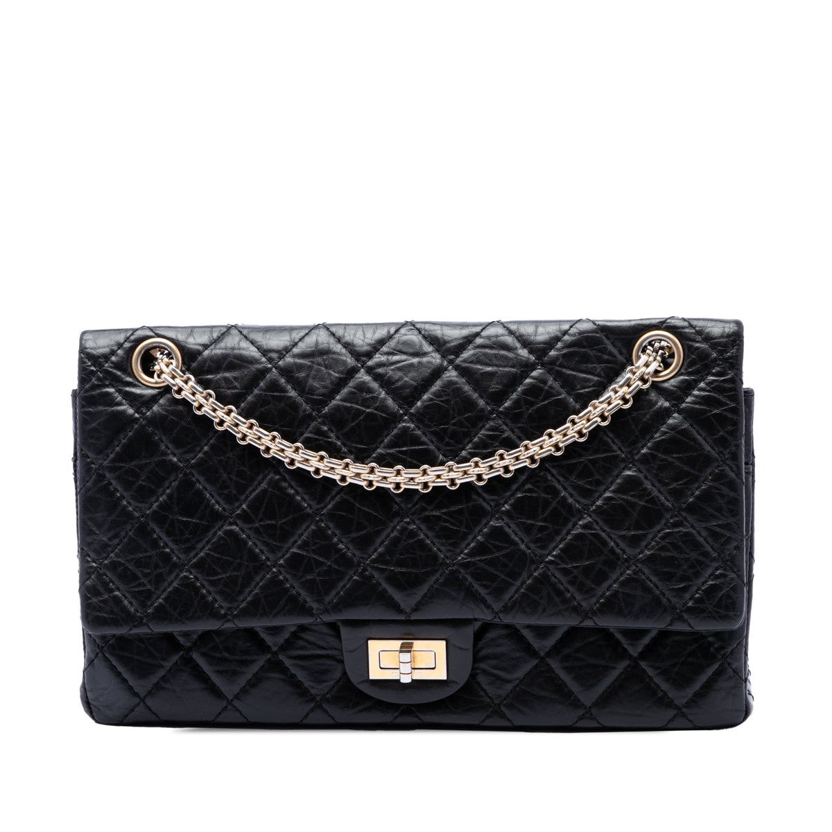 Chanel Quilted Aged Calfskin Reissue 2.55 Double Flap 226 — Black