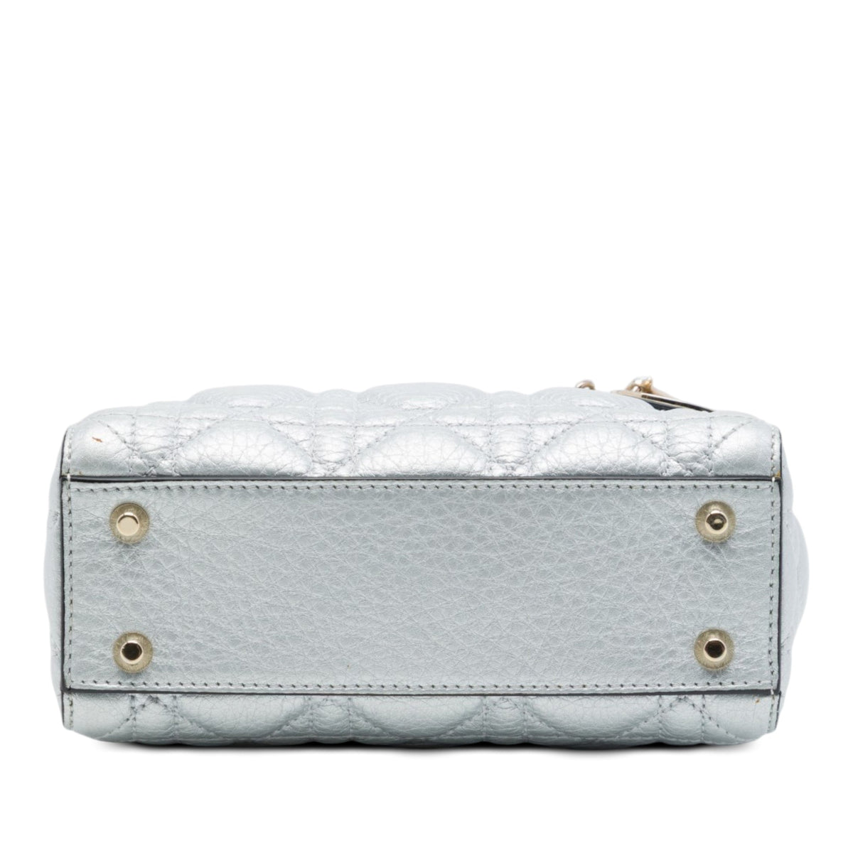 Dior Mini Metallic Calfskin Cannage Supple Lady Dior — Silver