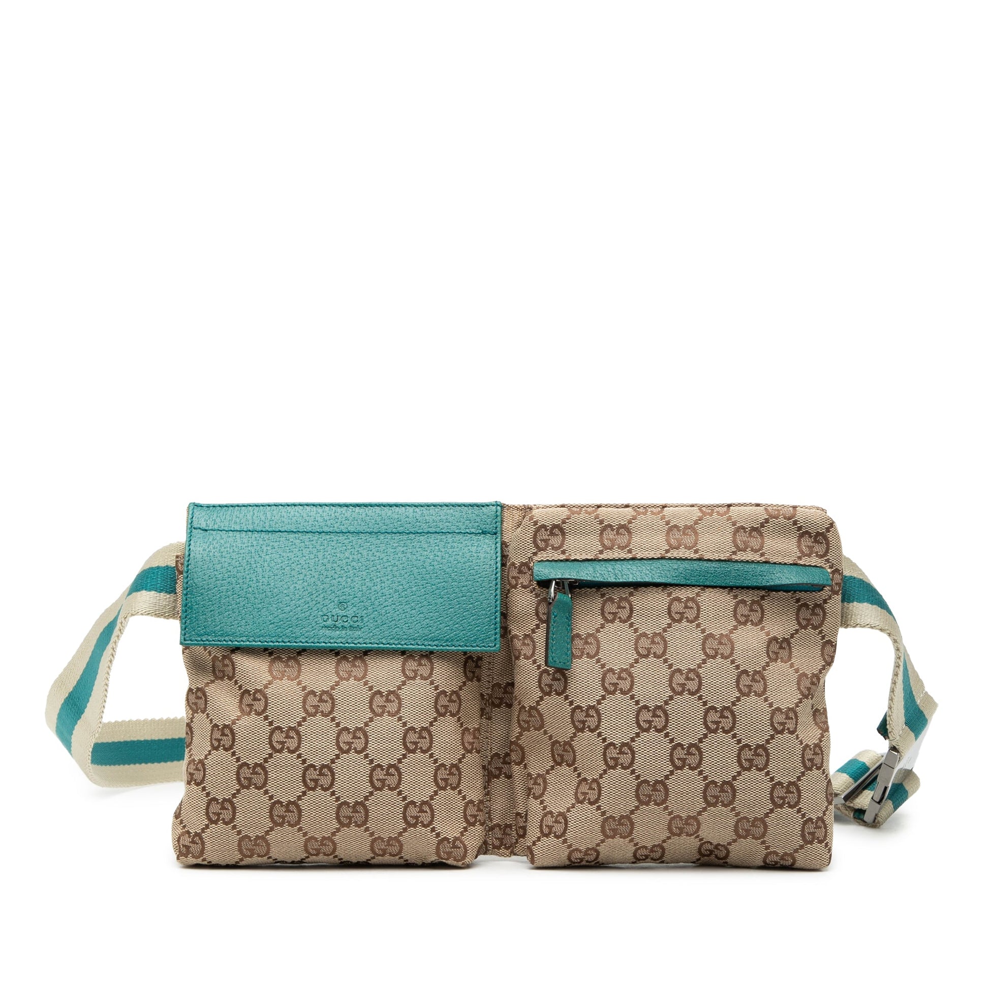 Gucci GG Canvas Web Double Pocket Belt Bag
