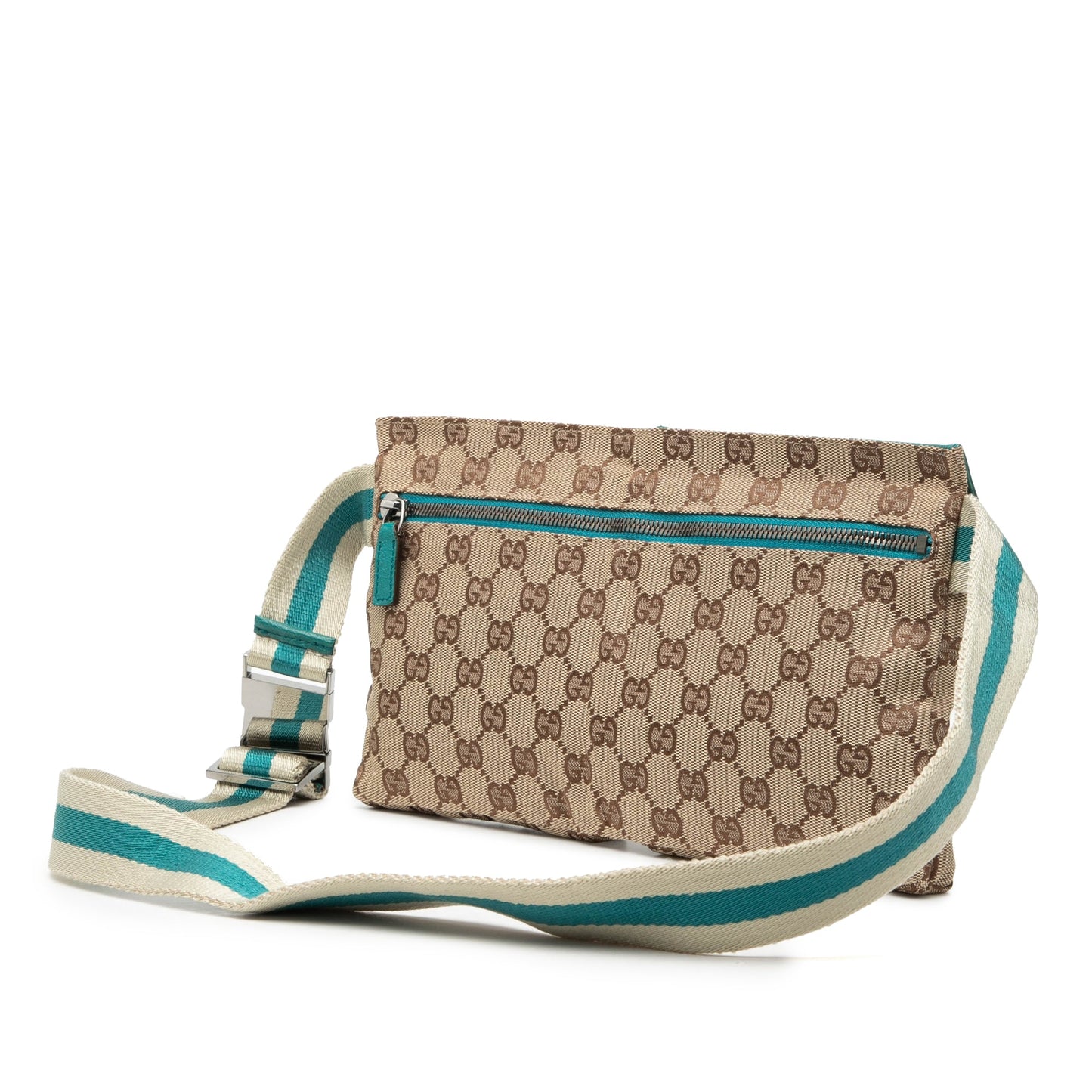 Gucci GG Canvas Web Double Pocket Belt Bag