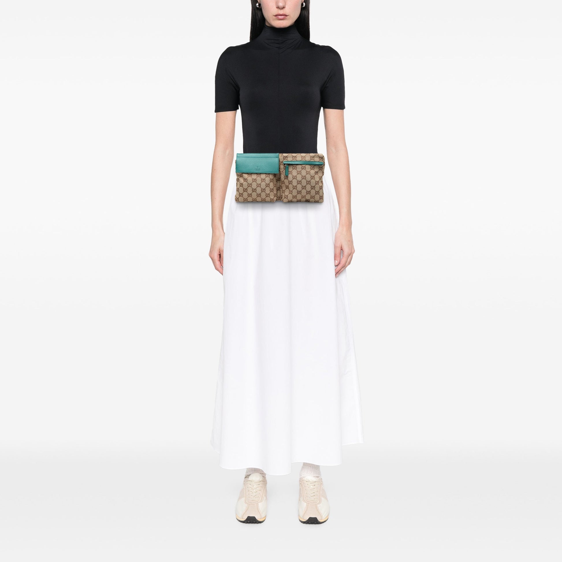 Gucci GG Canvas Web Double Pocket Belt Bag
