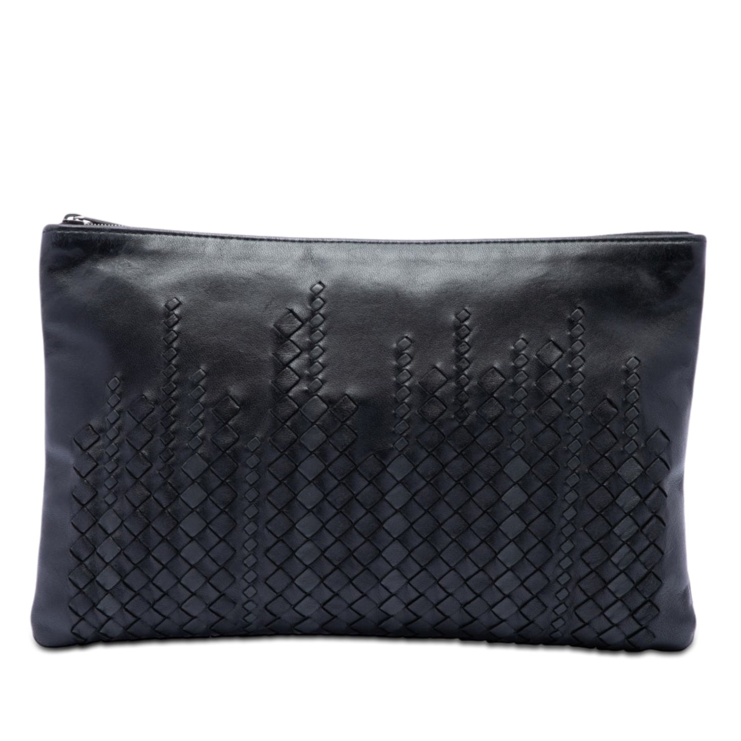 Bottega Veneta Intrecciato Trimmed Leather Clutch