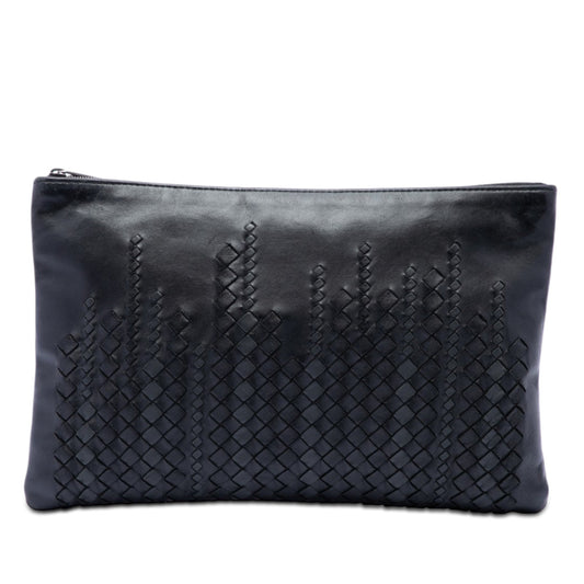 Bottega Veneta Intrecciato Trimmed Leather Clutch