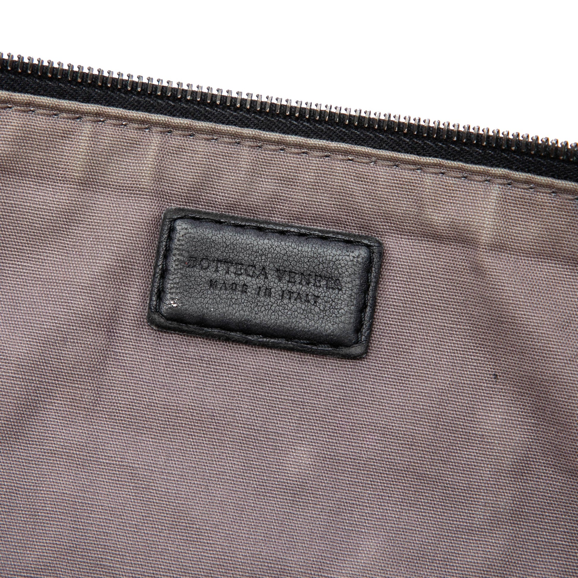 Bottega Veneta Intrecciato Trimmed Leather Clutch