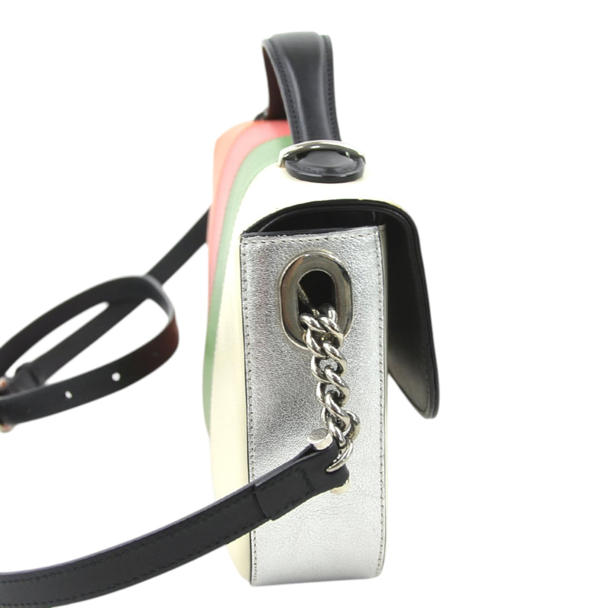 Gucci Small Multicolor Calfskin Senna Petite GG Top Handle Bag