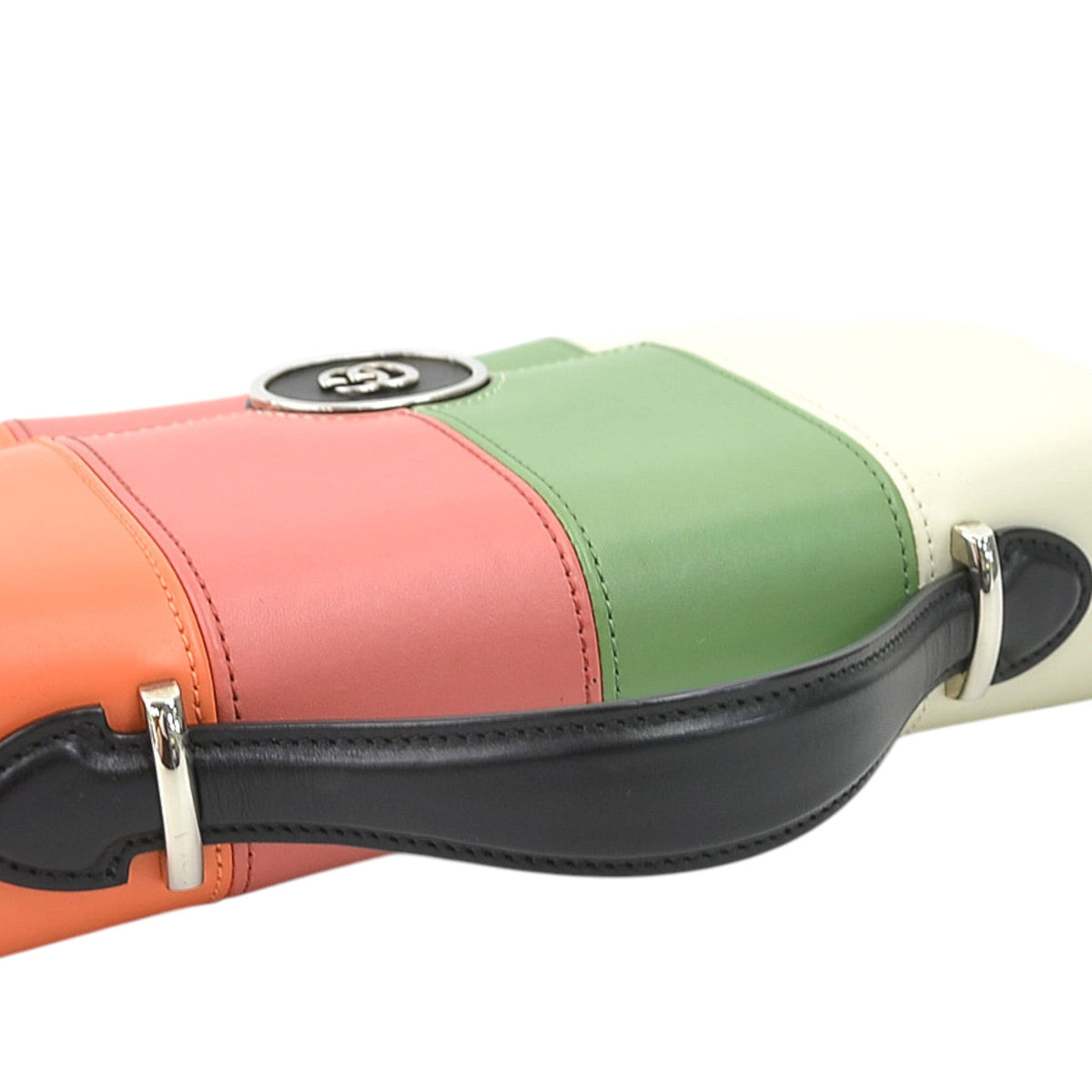 Gucci Small Multicolor Calfskin Senna Petite GG Top Handle Bag