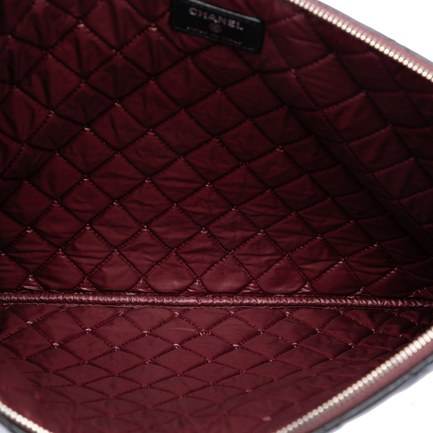 Chanel Large Quilted Lambskin O Case Clutch