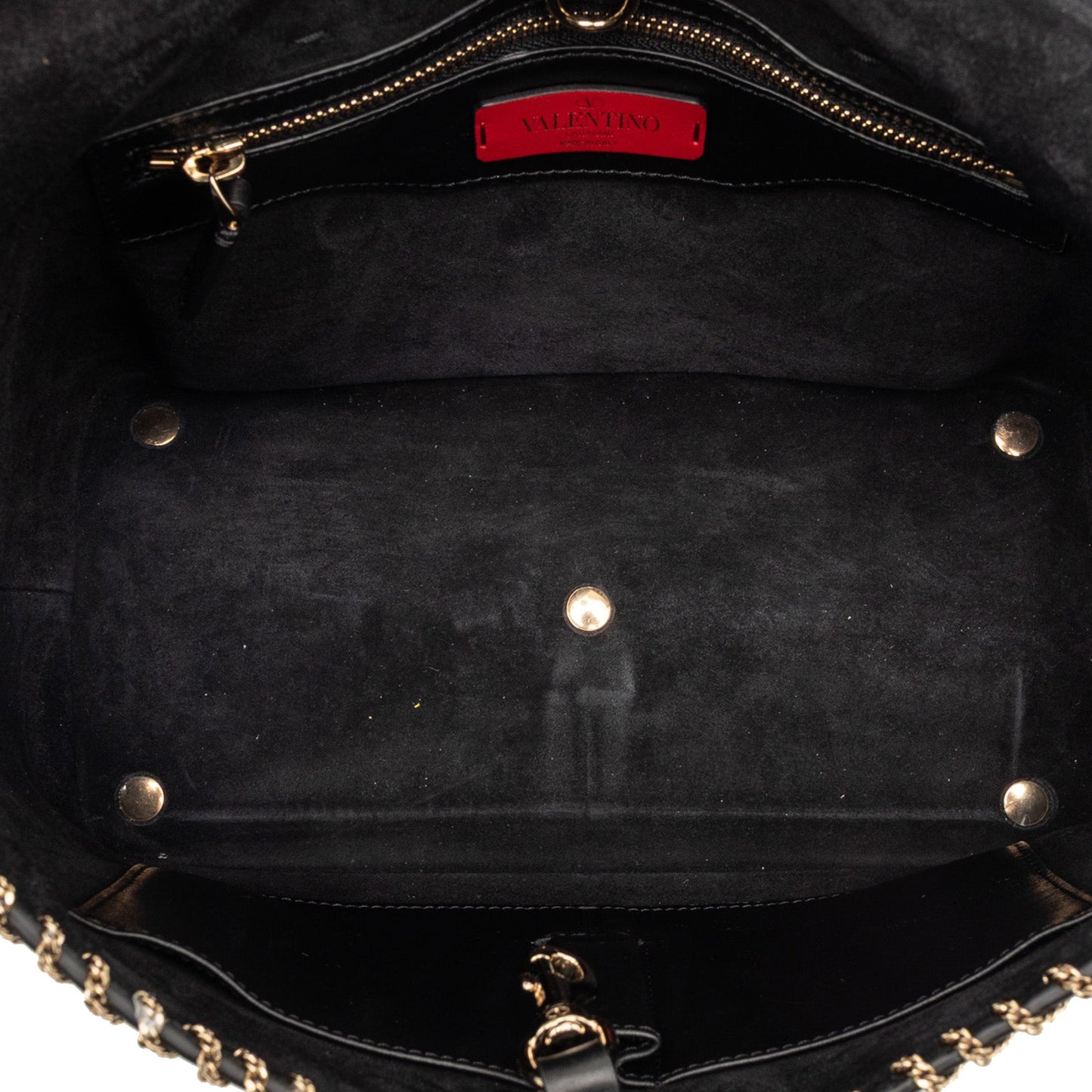 Valentino Leather Demilune Whipstitch Satchel