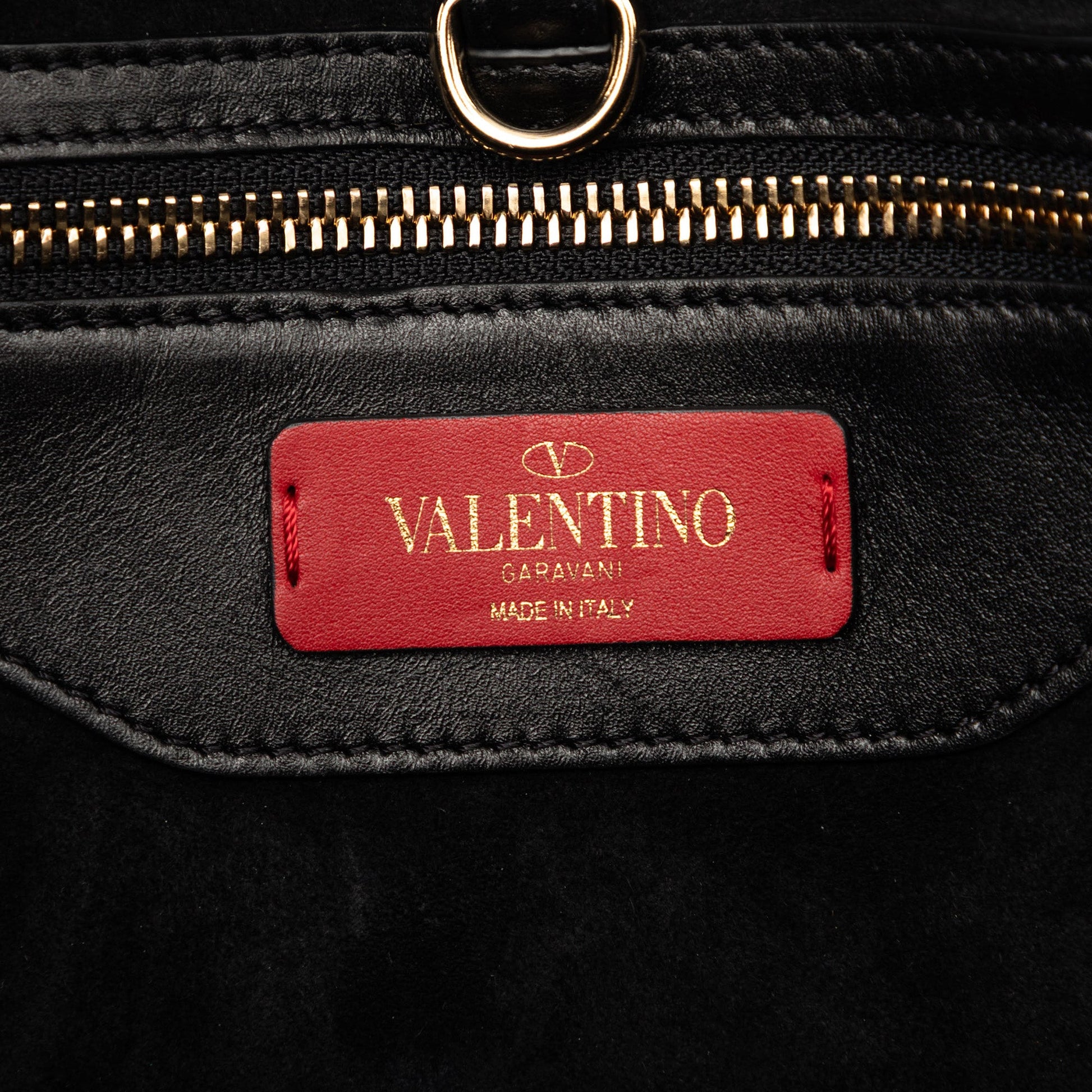Valentino Leather Demilune Whipstitch Satchel