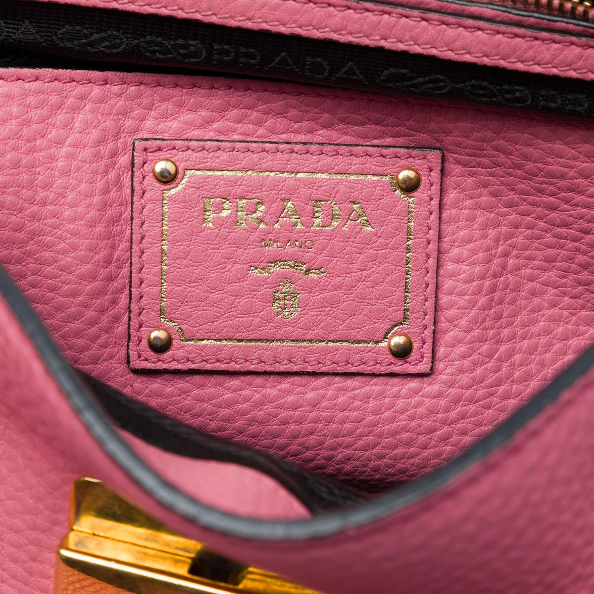 Prada Vitello Daino Soundlock Satchel
