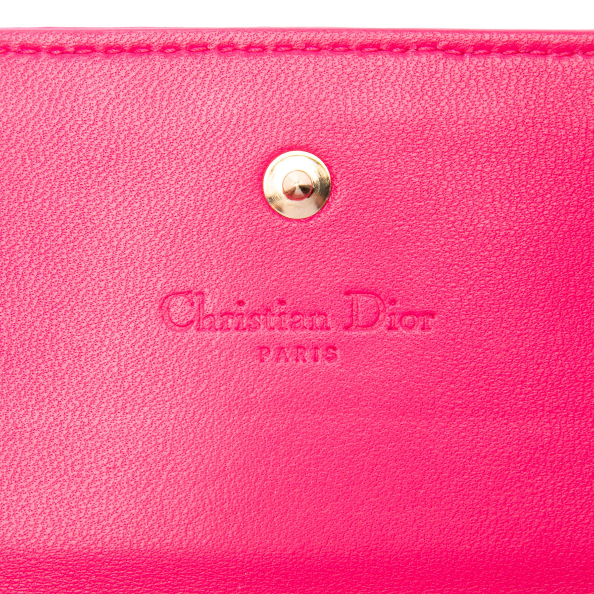 Dior Lambskin Cannage Lady Dior Wallet On Chain