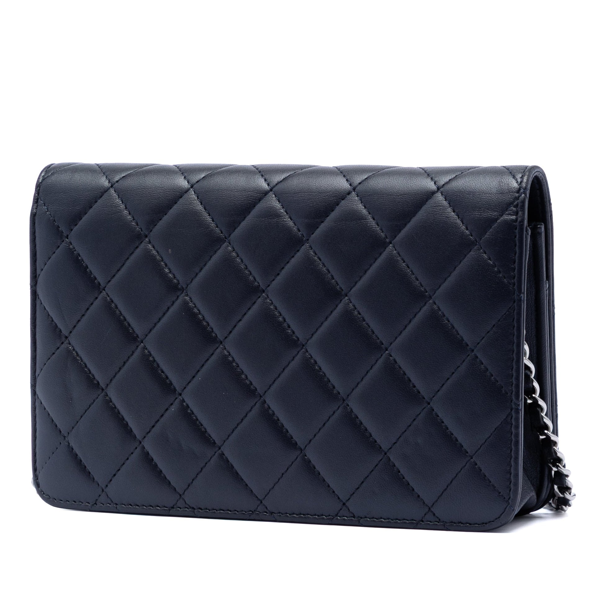 Chanel CC Quilted Lambskin Pearl Strap Wallet on Chain