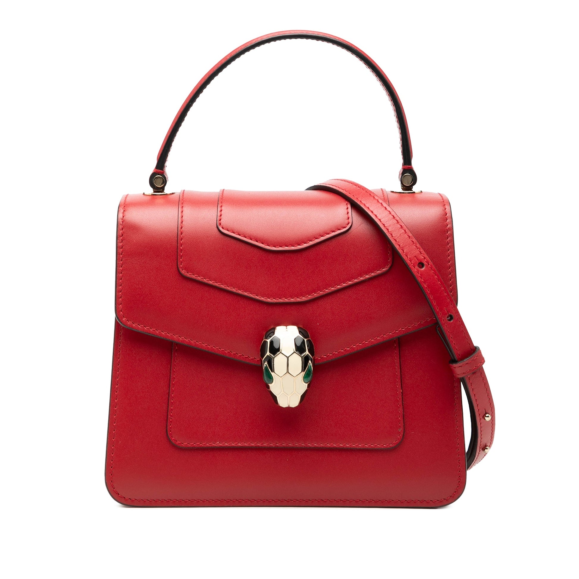 Bvlgari Small Calfskin Serpenti Forever Top Handle Bag