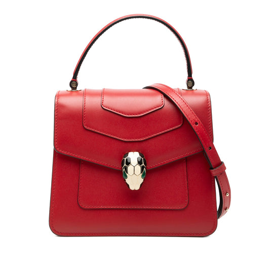 Bvlgari Small Calfskin Serpenti Forever Top Handle Bag
