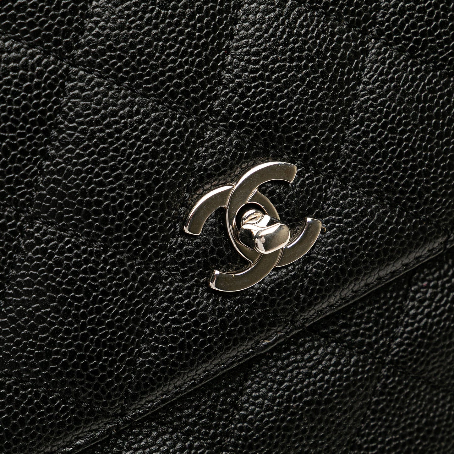 Chanel CC Quilted Caviar Kelly Top Handle Bag