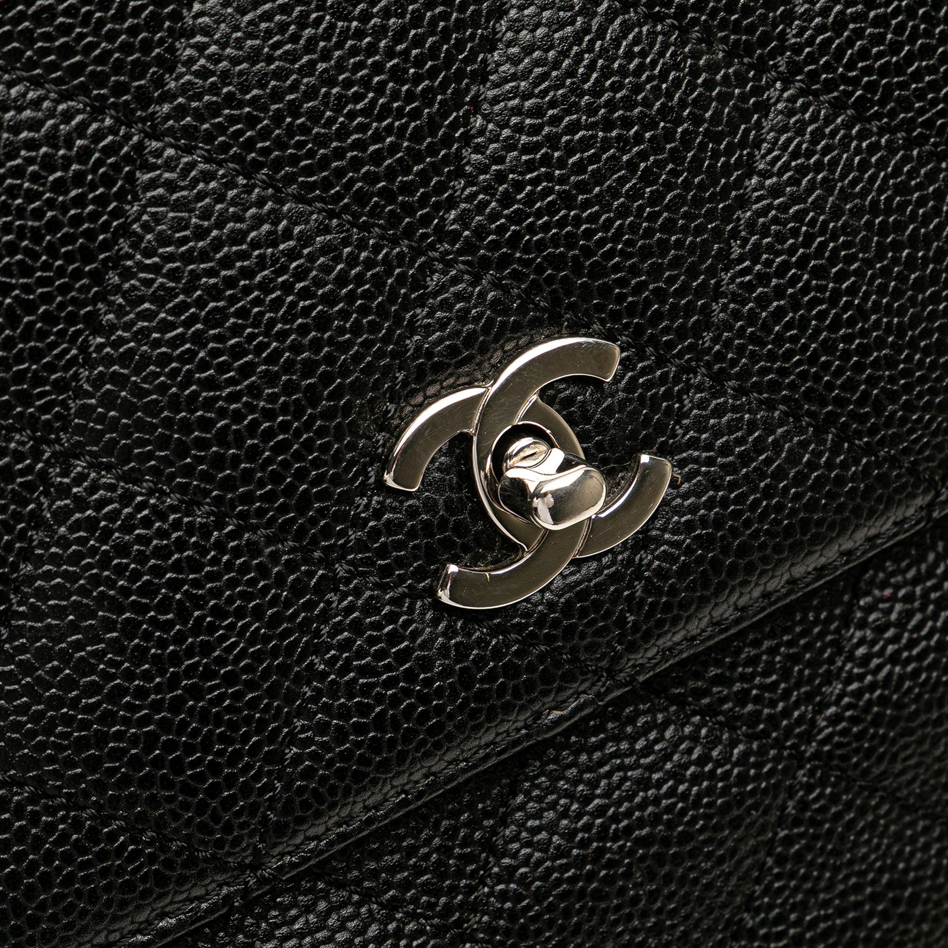Chanel CC Quilted Caviar Kelly Top Handle Bag