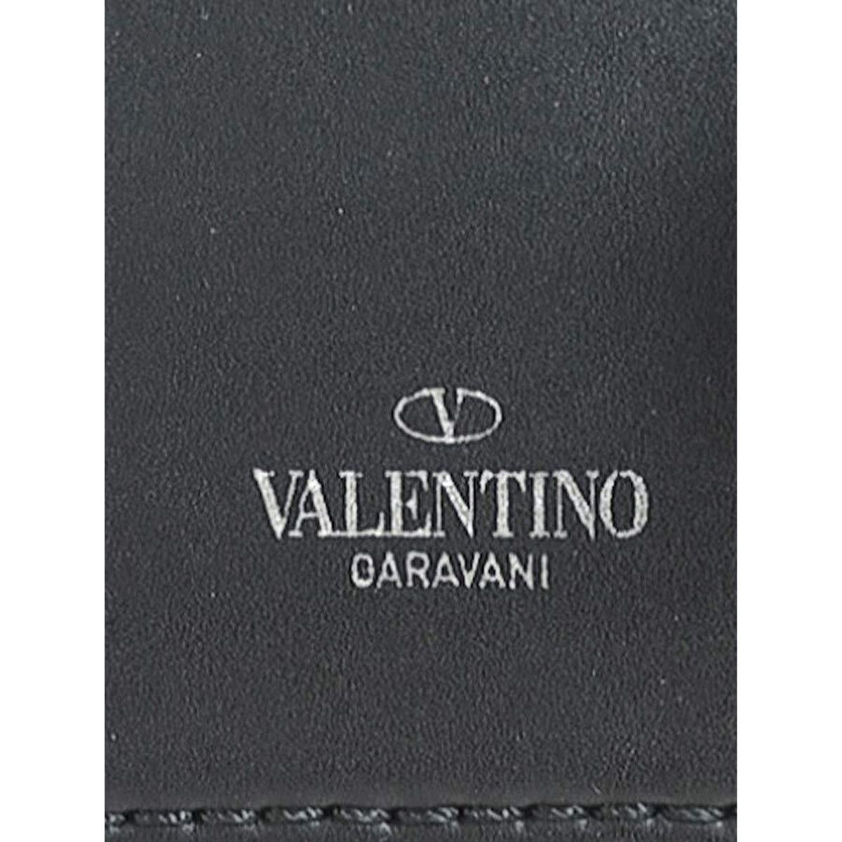 Valentino Small Leather VLTN Crossbody — Black