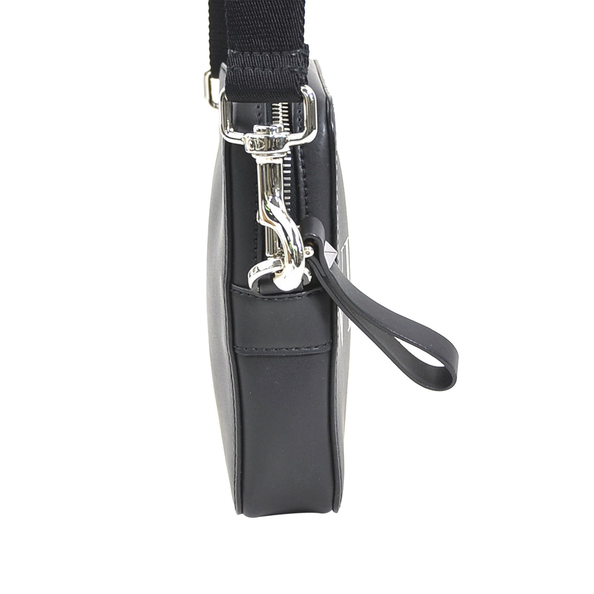 Valentino Small Leather VLTN Crossbody — Black