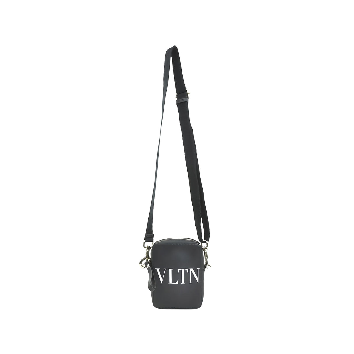 Valentino Small Leather VLTN Crossbody — Black