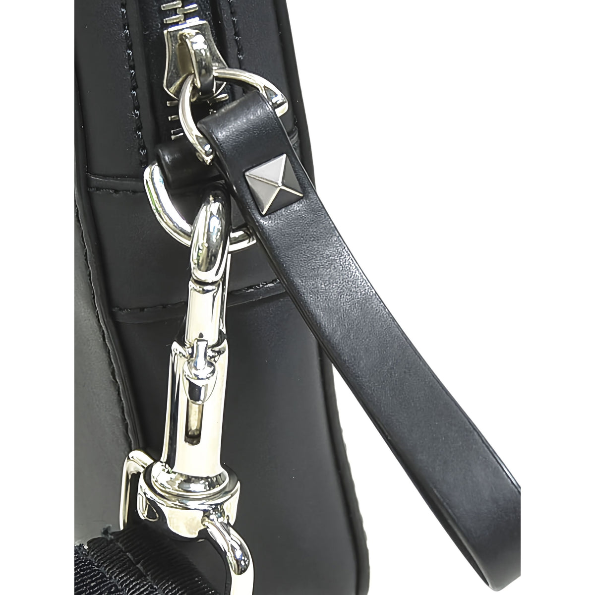 Valentino Small Leather VLTN Crossbody — Black
