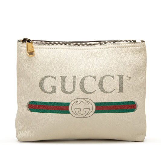 Gucci Leather Gucci Logo Clutch