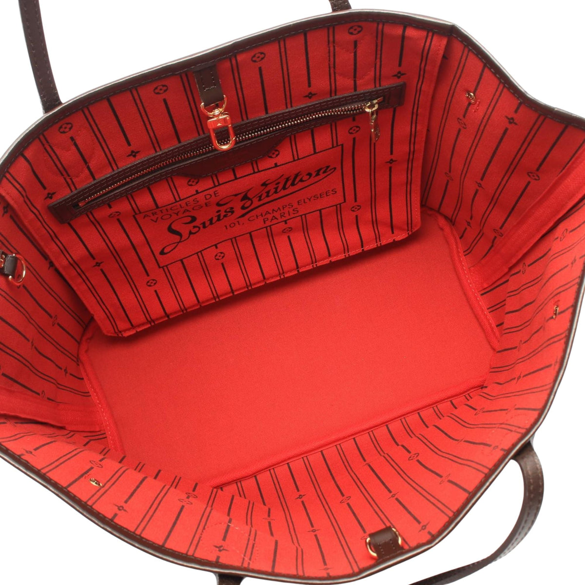 Louis Vuitton Damier Ebene Neverfull MM — Brown