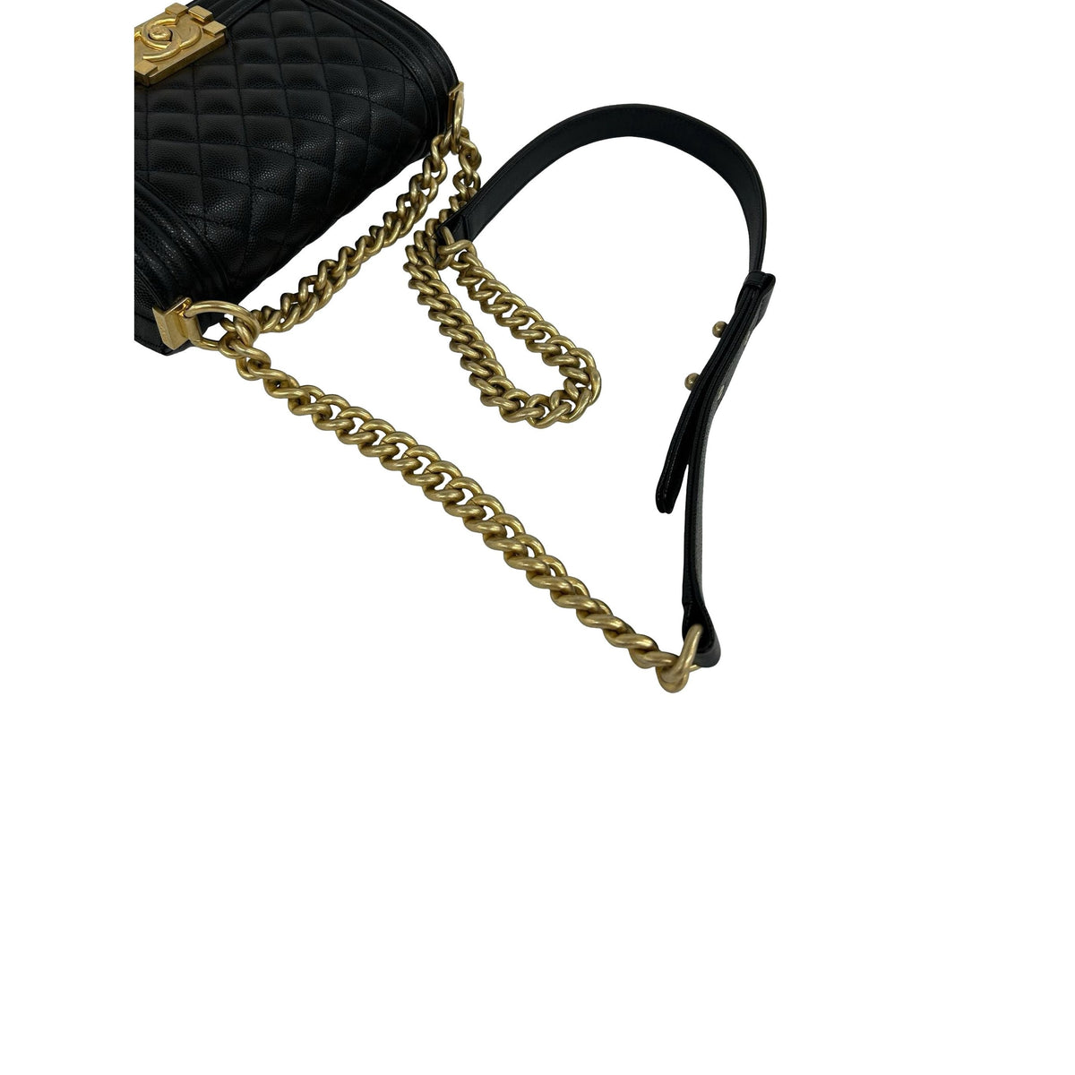 Chanel Small Quilted Caviar Boy Flap — Black