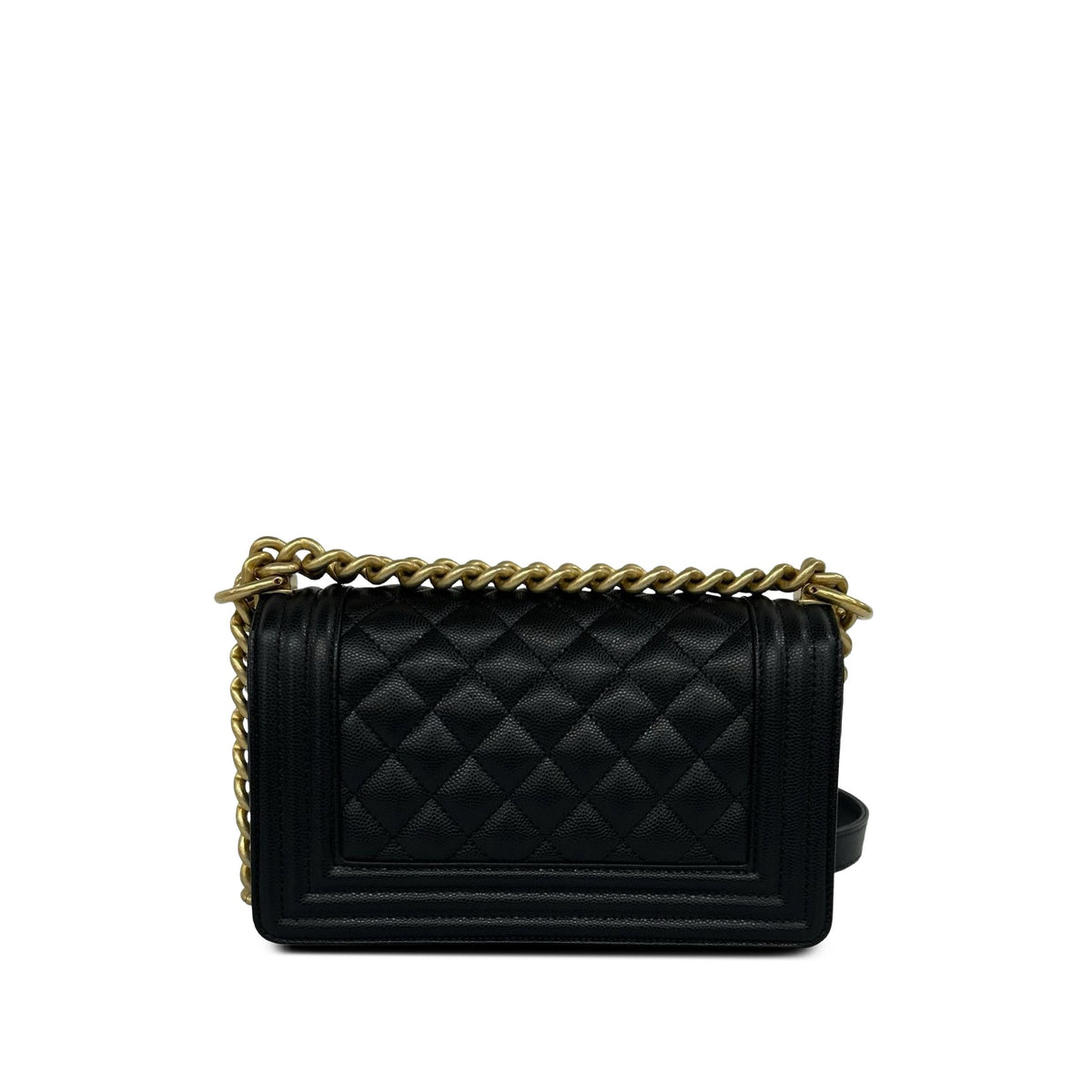 Chanel Small Quilted Caviar Boy Flap — Black