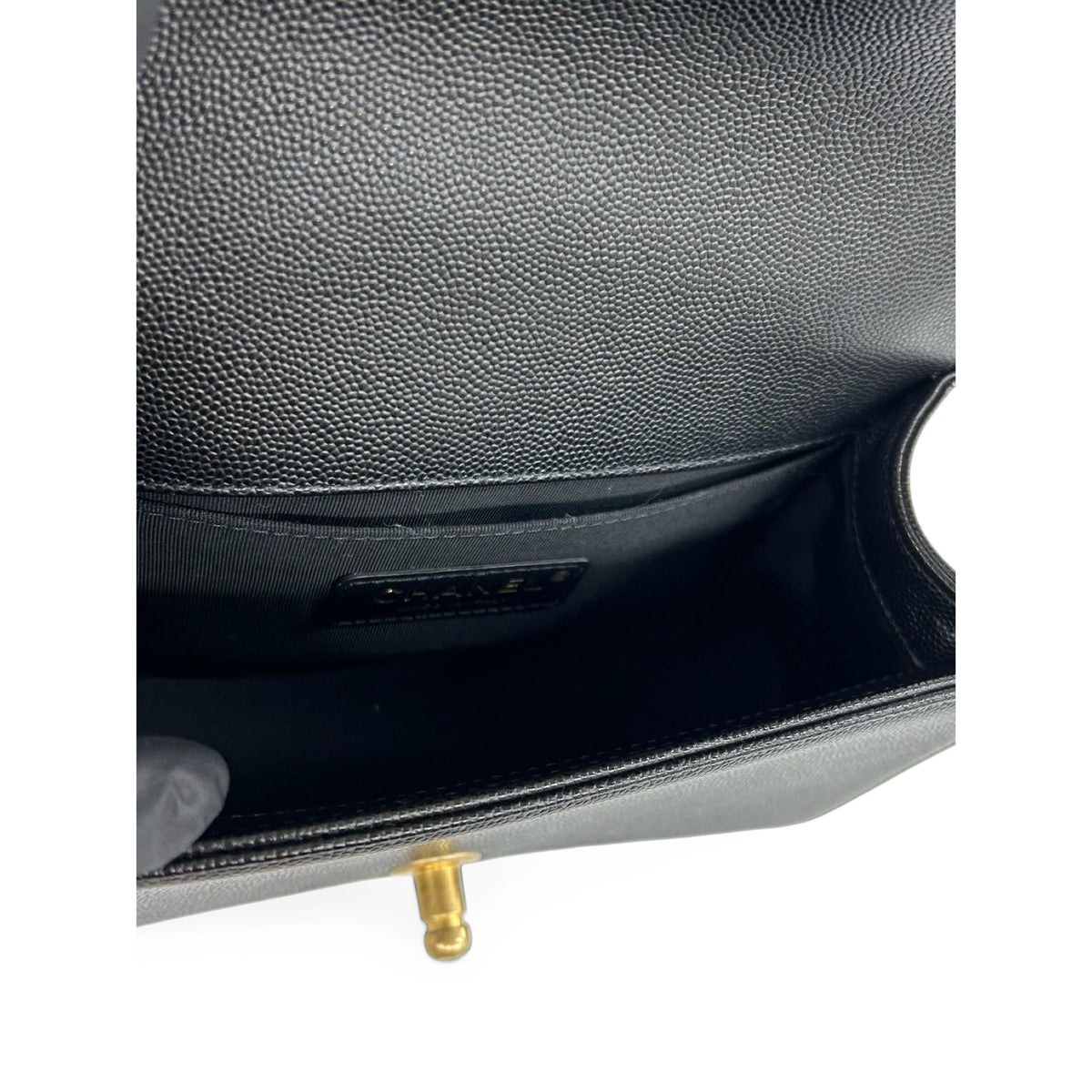 Chanel Small Quilted Caviar Boy Flap — Black