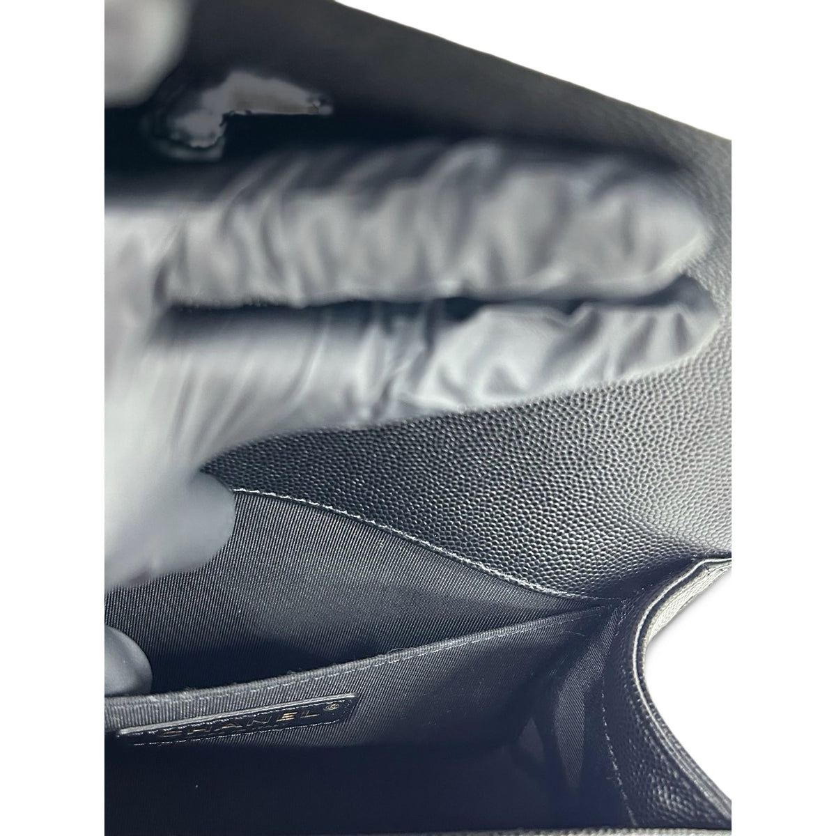Chanel Small Quilted Caviar Boy Flap — Black