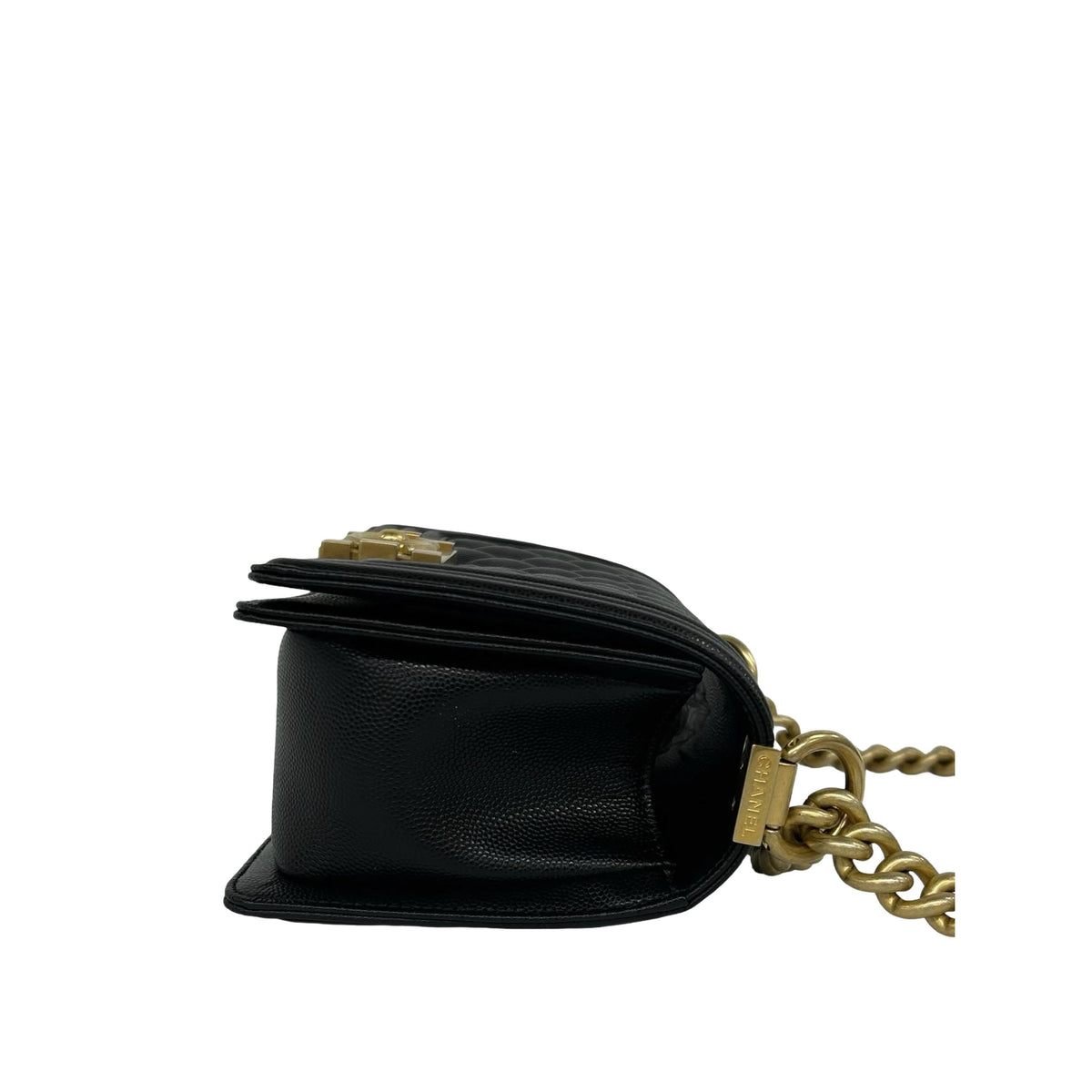 Chanel Small Quilted Caviar Boy Flap — Black