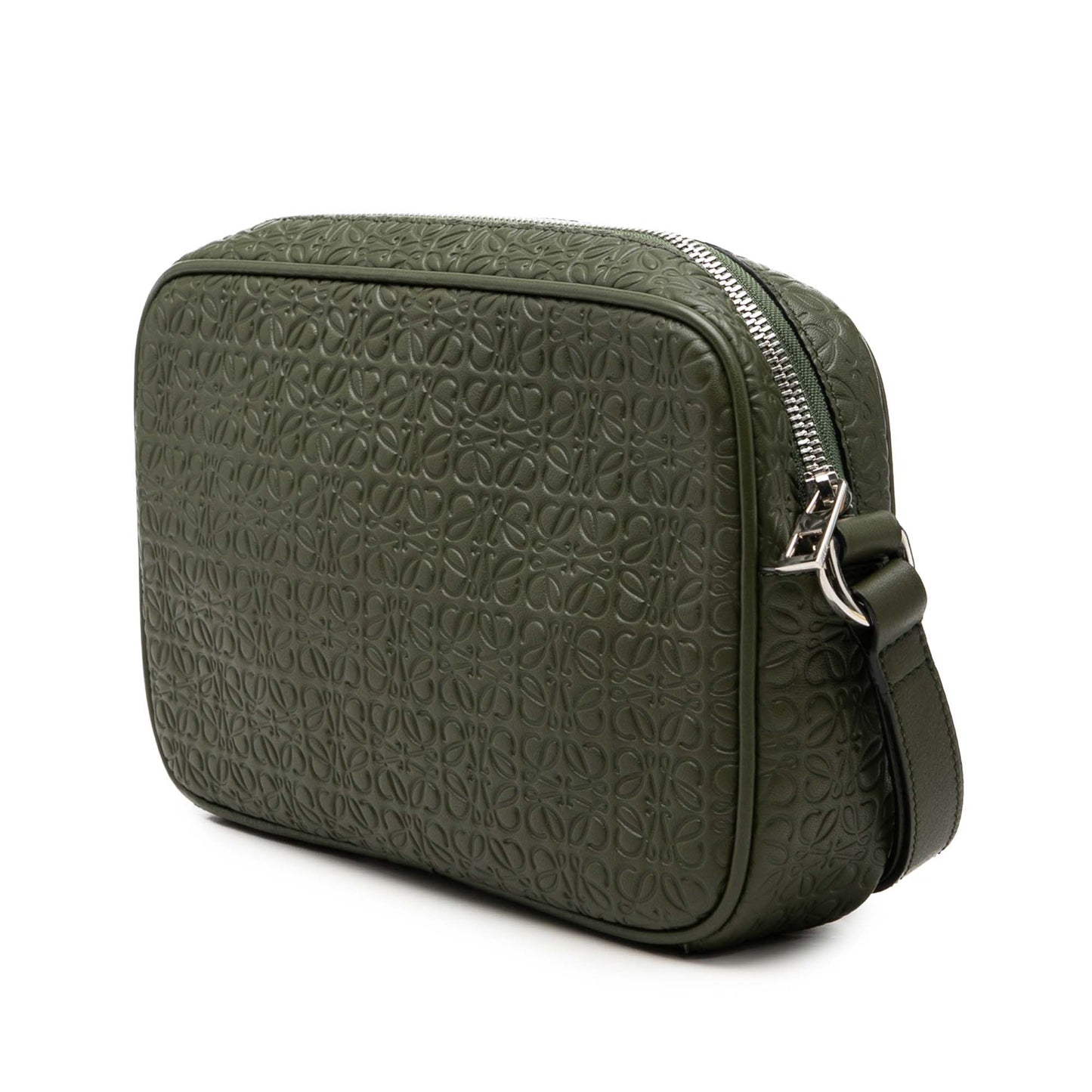 LOEWE Embossed Anagram Leather Wristlet Pouch