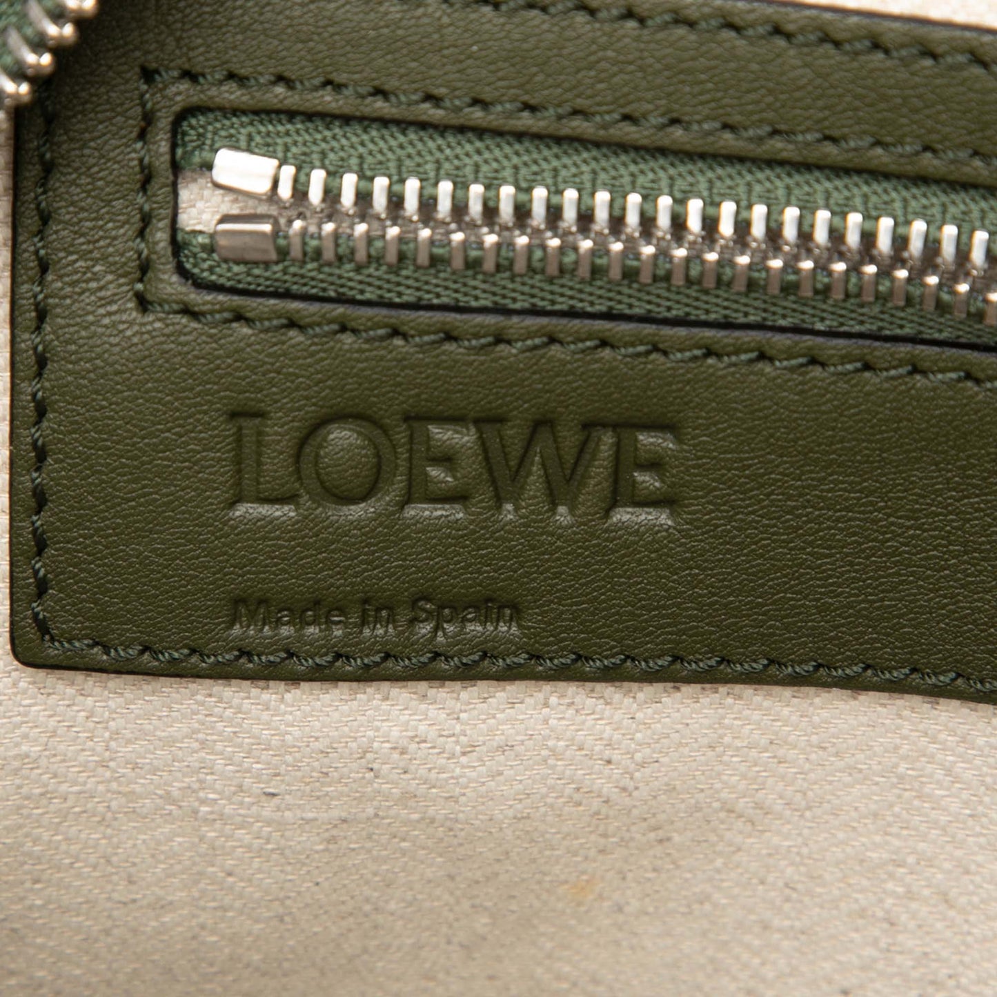 LOEWE Embossed Anagram Leather Wristlet Pouch