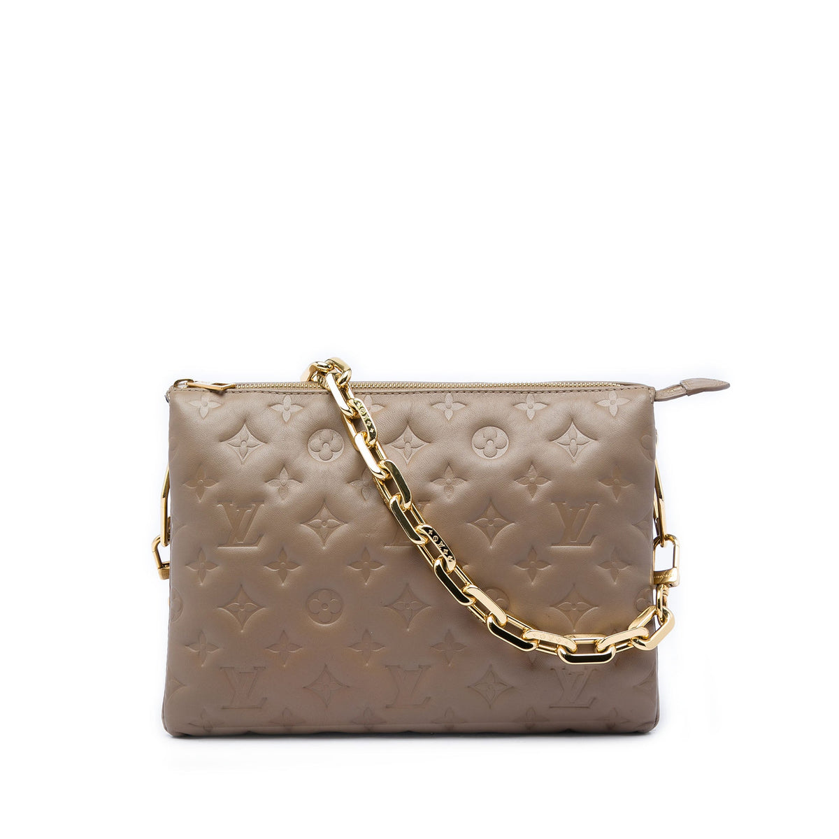 Louis Vuitton Monogram Embossed Puffy Lambskin Coussin PM — Brown