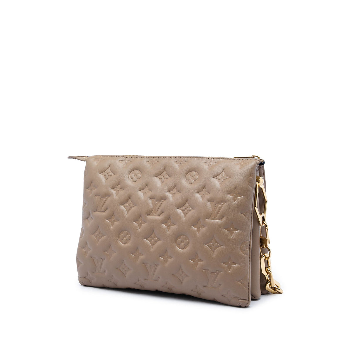 Louis Vuitton Monogram Embossed Puffy Lambskin Coussin PM — Brown