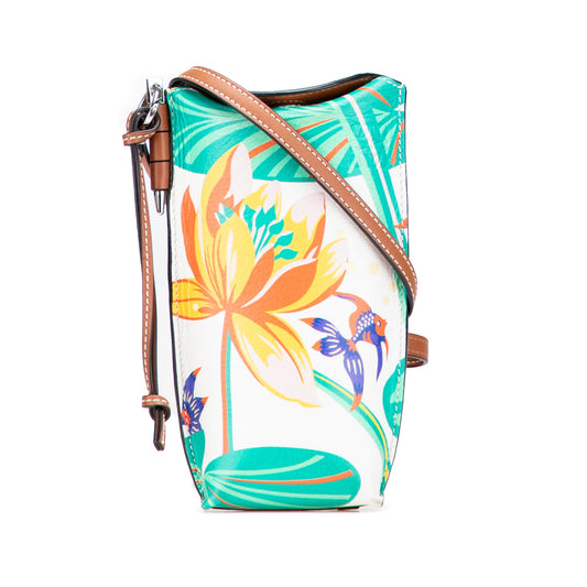 LOEWE Paulas Ibiza Leather Waterlily Gate Pocket Crossbody