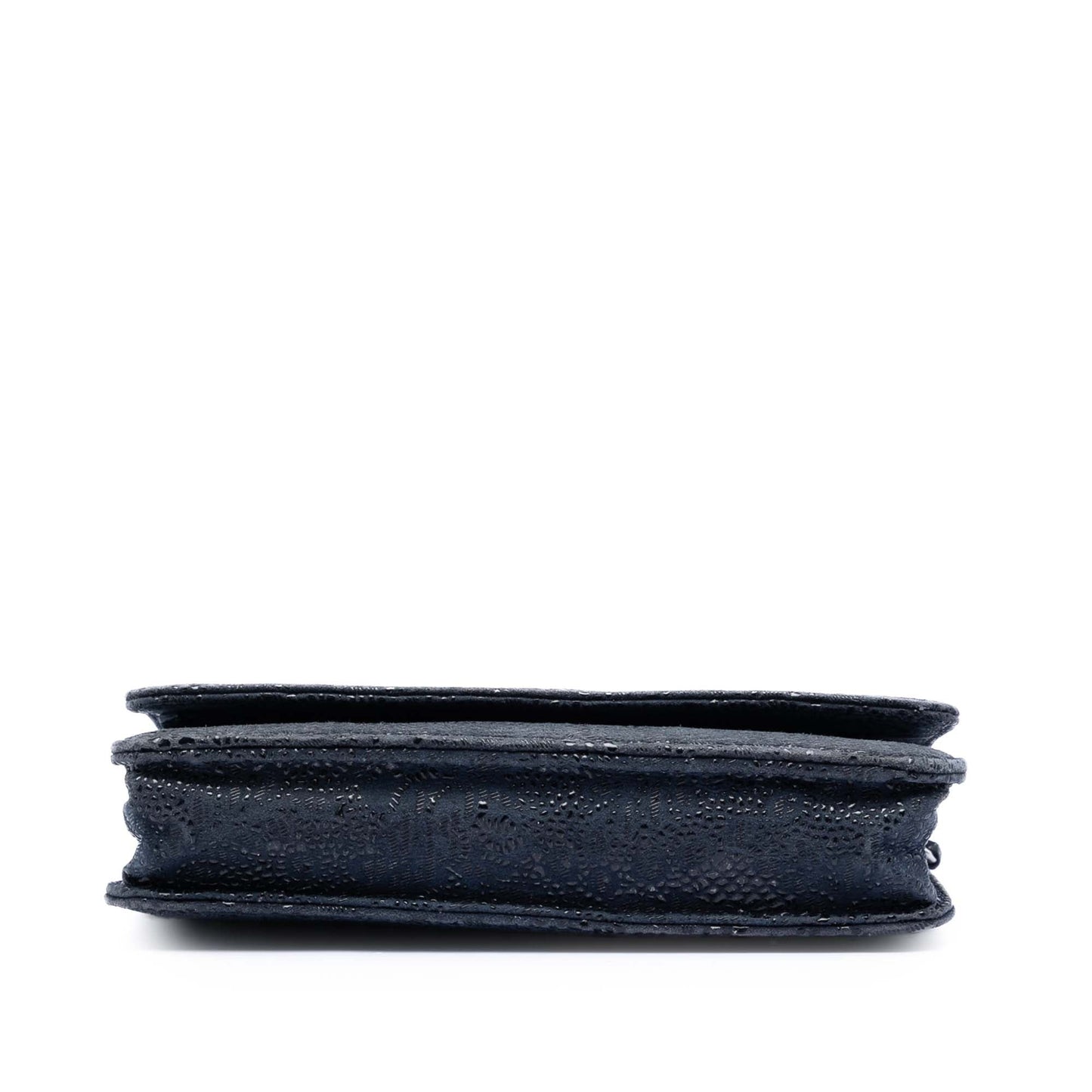 CC Lace Overlay Goatskin Wallet On Chain